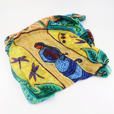Leah Dorion Art Print Scarf 'Strong Earth Women' - Arts and Heritage St. Albert