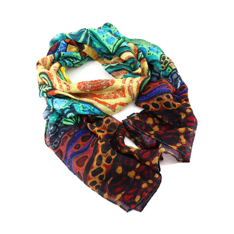 Leah Dorion Art Print Scarf 'Strong Earth Women' - Arts and Heritage St. Albert