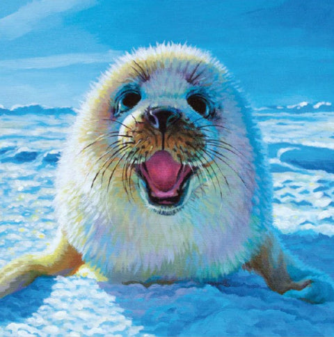 'Seal of Approval' Original Expressive Animal Portrait Painting  by Robin Good - Arts and Heritage Foundation St. Albert