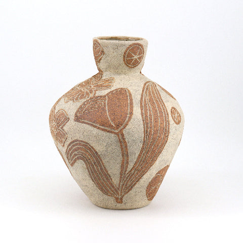 'Seed Pod' Handmade Coil Built Ceramic Vase - Arts and Heritage St. Albert