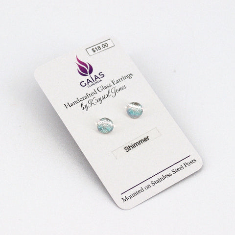 Handcrafted Glass Stud Earrings Shimmer - Arts and Heritage St. Albert