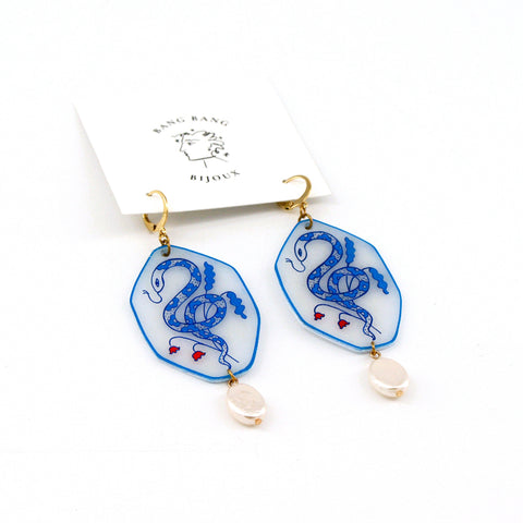 Snake Hand Painted Earrings - Arts and Heritage St. Albert