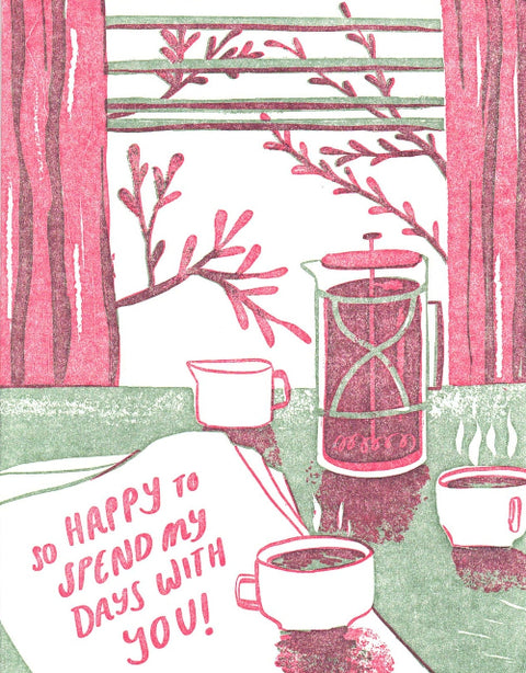 Letterpress Printed Celebration Cards So Happy to Spend My Days With You! - Arts and Heritage St. Albert