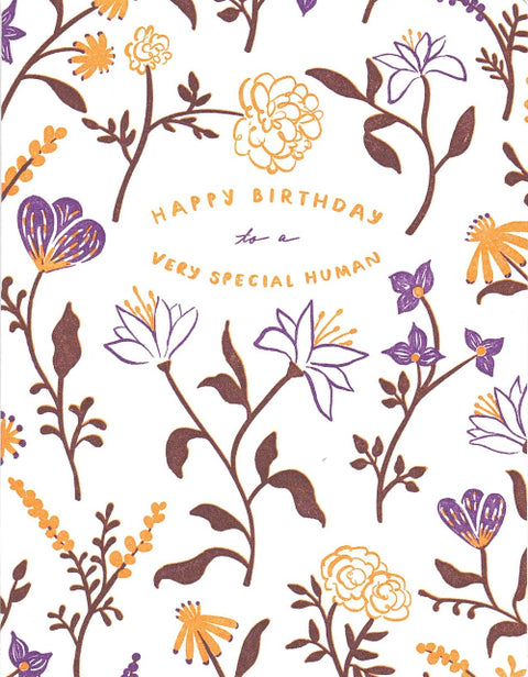 Letterpress Printed Birthday Cards Special Human Birthday - Arts and Heritage St. Albert
