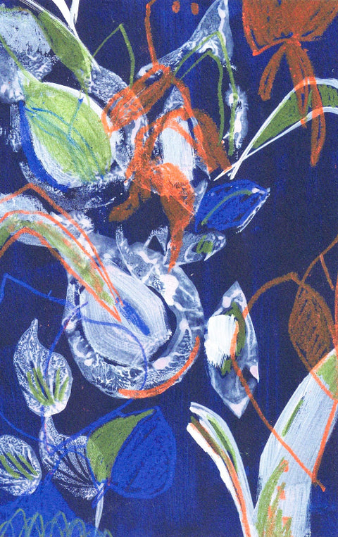 Expressive Floral Art Cards by Meghana Gauthier Spiky Blue - Arts and Heritage St. Albert