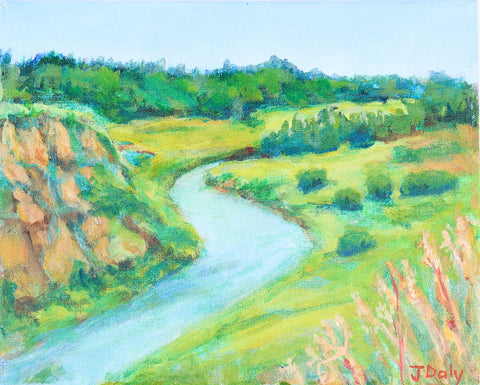 'Sturgeon Curves' Acrylic Painting by Julie Daly - Arts and Heritage St. Albert