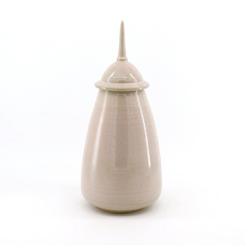 Extra Tall Finial Lidded Vessels Speckled Soft Pink - Arts and Heritage St. Albert