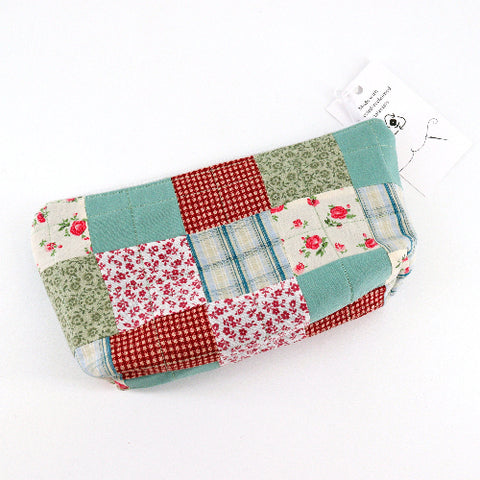 Handsewn Large Flat Bottom Patchwork Zippered Pouch Style 1 - Arts and Heritage St. Albert