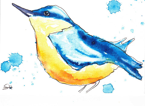'Bird Series' 4 x 6 Original Art Cards by Sabine Hahnel