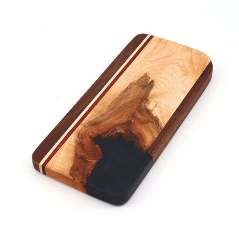 Small Handcrafted Mixed Wood and Resin Serving Boards Style 6 - Arts and Heritage St. Albert