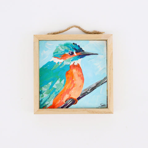 Framed Mini Original Acrylic Paintings 'Bird & Flowers'