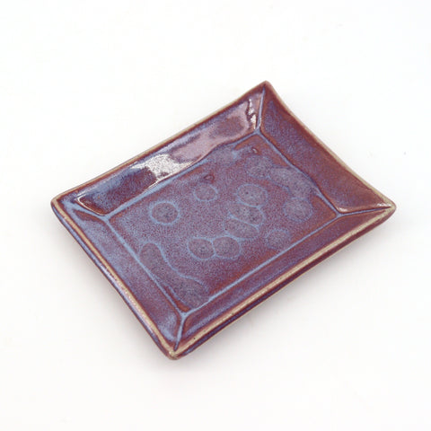 Medium Ceramic Soap Dish Purple Style 11 - Arts and Heritage St. Albert