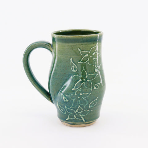 Large Green Slip Deco Mugs