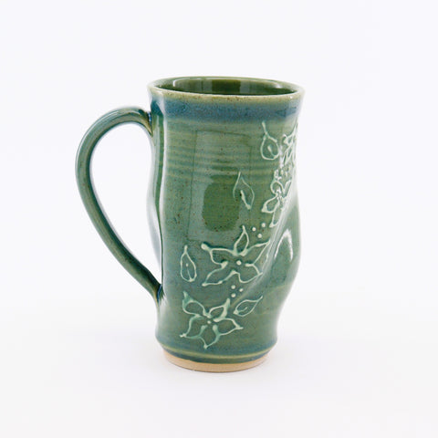 Large Green Slip Deco Mugs