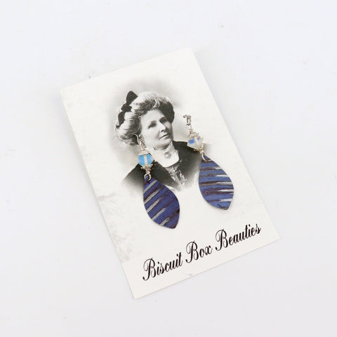 Upcycled Biscuit Box Dangle Earrings Assorted Shapes Style 4 - Arts and Heritage St. Albert