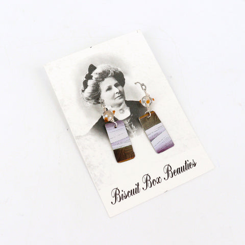 Upcycled Biscuit Box Dangle Earrings Assorted Shapes Style 5 - Arts and Heritage St. Albert