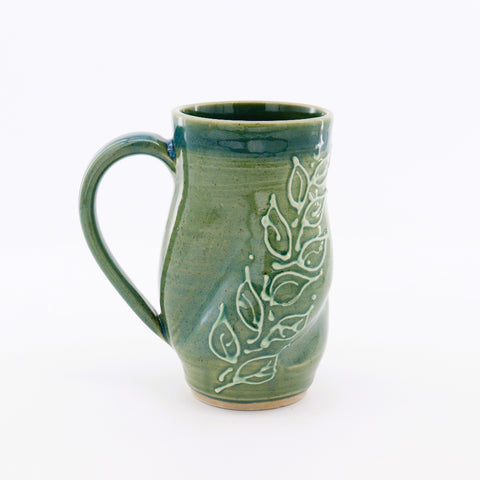 Large Green Slip Deco Mugs
