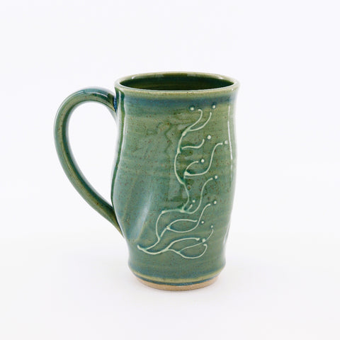 Large Green Slip Deco Mugs