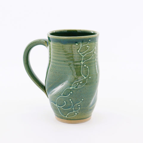 Large Green Slip Deco Mugs