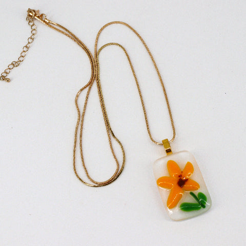 Sunflower Fused Glass Necklace - Arts and Heritage St. Albert
