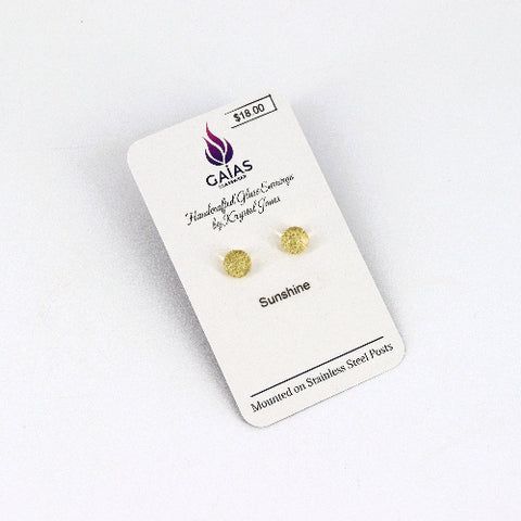 Handcrafted Glass Stud Earrings Sunshine - Arts and Heritage St. Albert