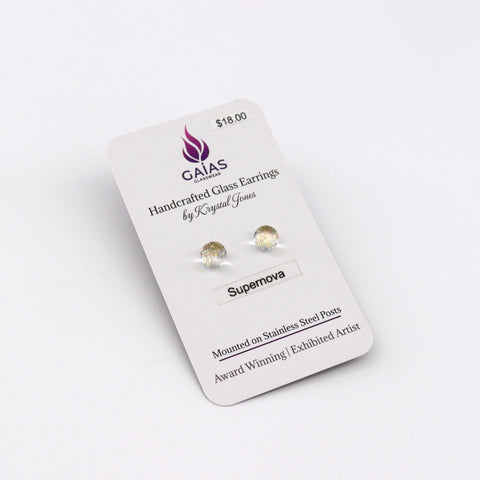 Handcrafted Glass Stud Earrings Supernova - Arts and Heritage St. Albert