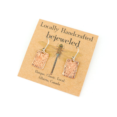 Handcrafted Textured Copper Earrings - Arts and Heritage St. Albert
