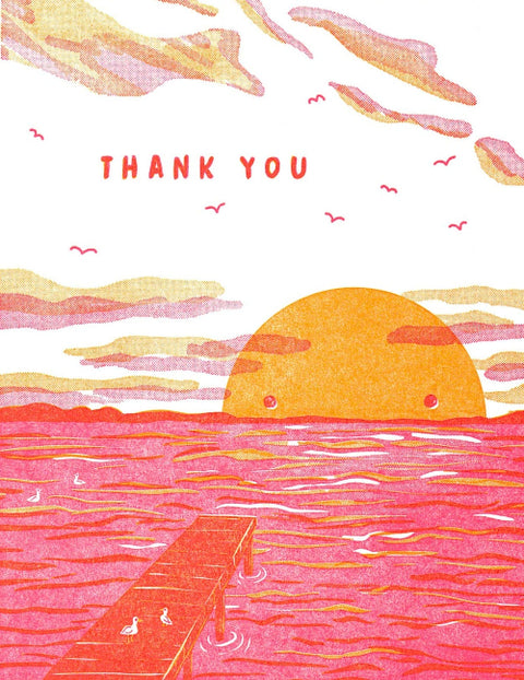 Letterpress Printed Thank You Cards Thank You Sunset - Arts and Heritage St. Albert