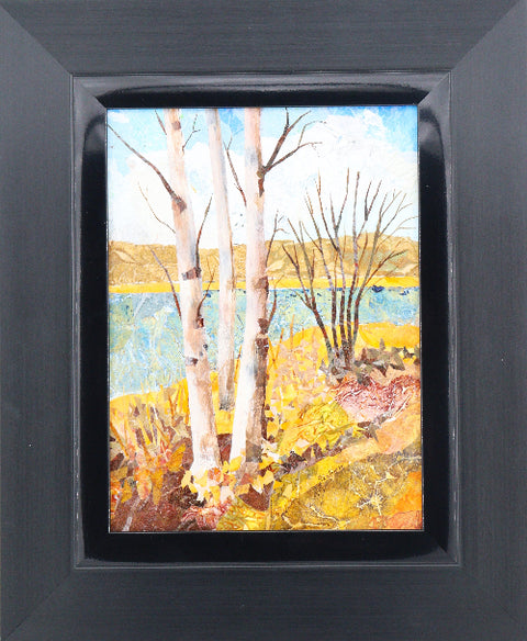 'The Birch Trees at Thunder Lake' Mixed Media Collage