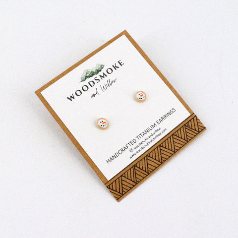 Tiny Snowman Cookie Earrings - Arts and Heritage St. Albert