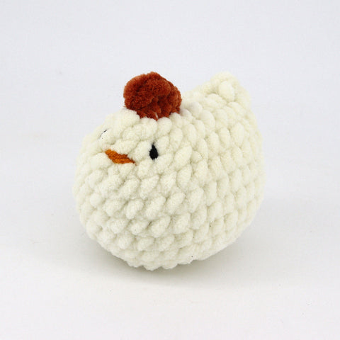 Crocheted Chicken Plushie White - Arts and Heritage St. Albert