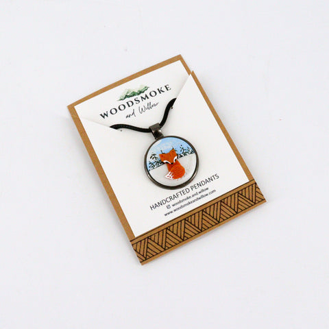 Winter Fox Pendant Necklace - Arts and Heritage St. Albert