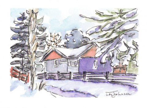 Holiday Greeting cards by Luise Mendler-Johnson Winter in the City - Arts and Heritage St. Albert