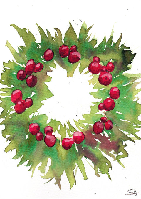 'Holiday Series' Original Art Card Wreath 2 - Arts and Heritage St. Albert