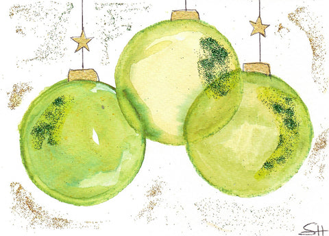 'Holiday Series' Original Art Card Baubles - Arts and Heritage St. Albert