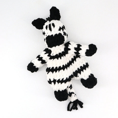 Crocheted Zebra 'Snuggler' - Arts and Heritage St. Albert