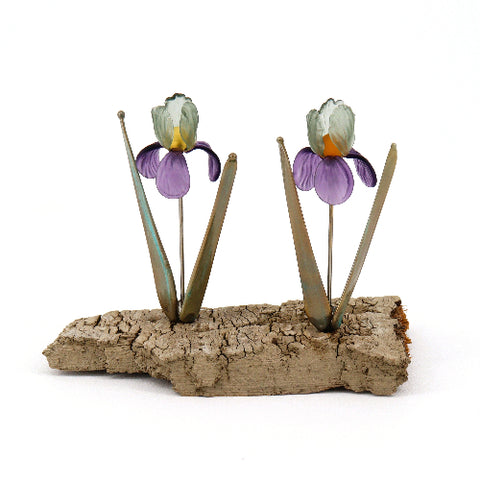 Handcrafted Glass Double Iris Flower Sculpture - Arts and Heritage St. Albert