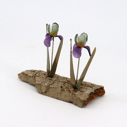 Handcrafted Glass Double Iris Flower Sculpture - Arts and Heritage St. Albert