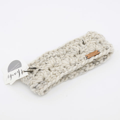 Hand Knit Ear Warmer Headband Light Grey - Arts and Heritage St. Albert