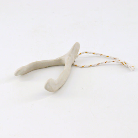 Handmade Ceramic Wishbone Ornament Style 1 - Arts and Heritage St. Albert