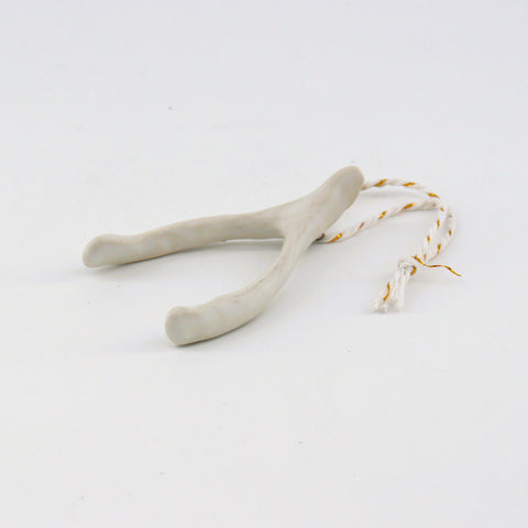 Handmade Ceramic Wishbone Ornament Style 2 - Arts and Heritage St. Albert