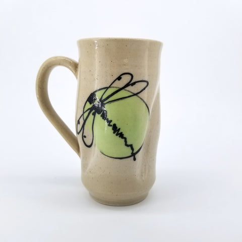 Colourful Handmade Mugs with Dragonfly Decoration