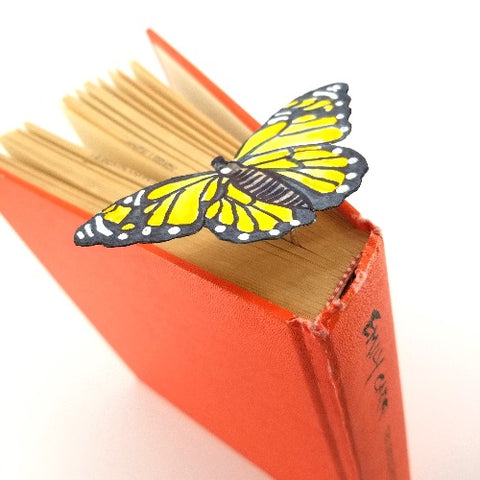 Yellow & Black Paper Butterfly Bookmark
