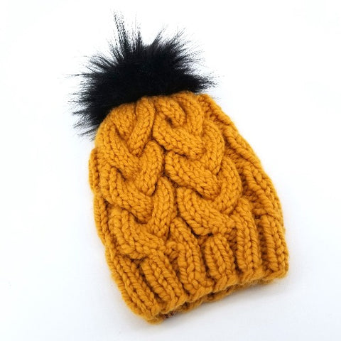 Hand Knit Cable Knit Adult Toque