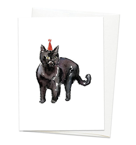 Gloria Ho Illustrations Cards Party Hat Black Cat - Arts and Heritage St. Albert