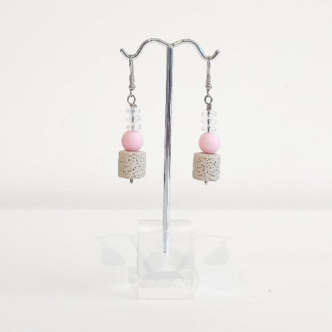 Pink & Lavastone Earrings