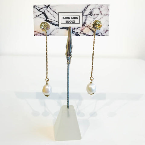 'Two Way Drops' Hanging Earring With Pearl