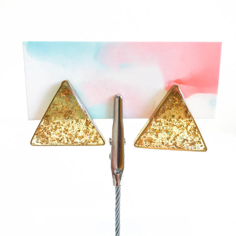 Large Resin Earrings With Vintage Glitter