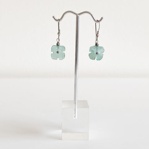 Ancient glass Earrings on Silver Shepherd's Hook
