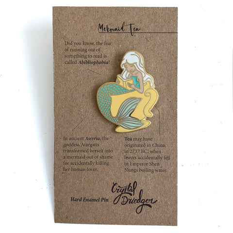 Gold Plated Enamel Pin Blue Mermaid - Arts and Heritage St. Albert